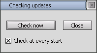 update-check window Check of updates